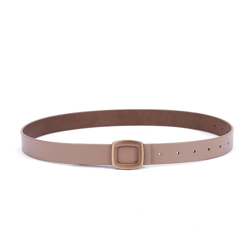 Luxury Genuine Leather Belt’s/Designer Jeans Belt/Female Waistband Fashion/Square Metal Buckle Belt.