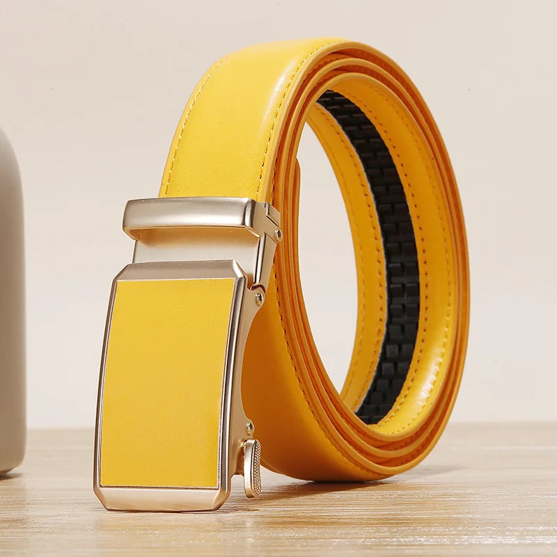 Golden Automatic Buckle Belt/Women Universal Fashion Casual Belt’s/Red Blue/Green/Black/White/Cinturon Female Waistband.
