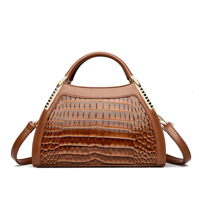 Alligator Patent Leather Shoulder Crossbody Hand Bags for/Luxury Designer Hobos Two Layers Sac.