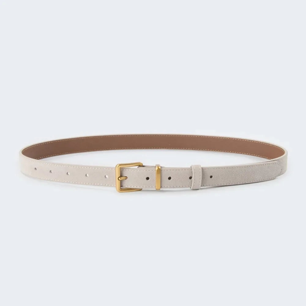 Women Luxury Design Suede Leather Belt Casual Versatile Business Waist Strap Trendy Trouser Dress Belts Gifts