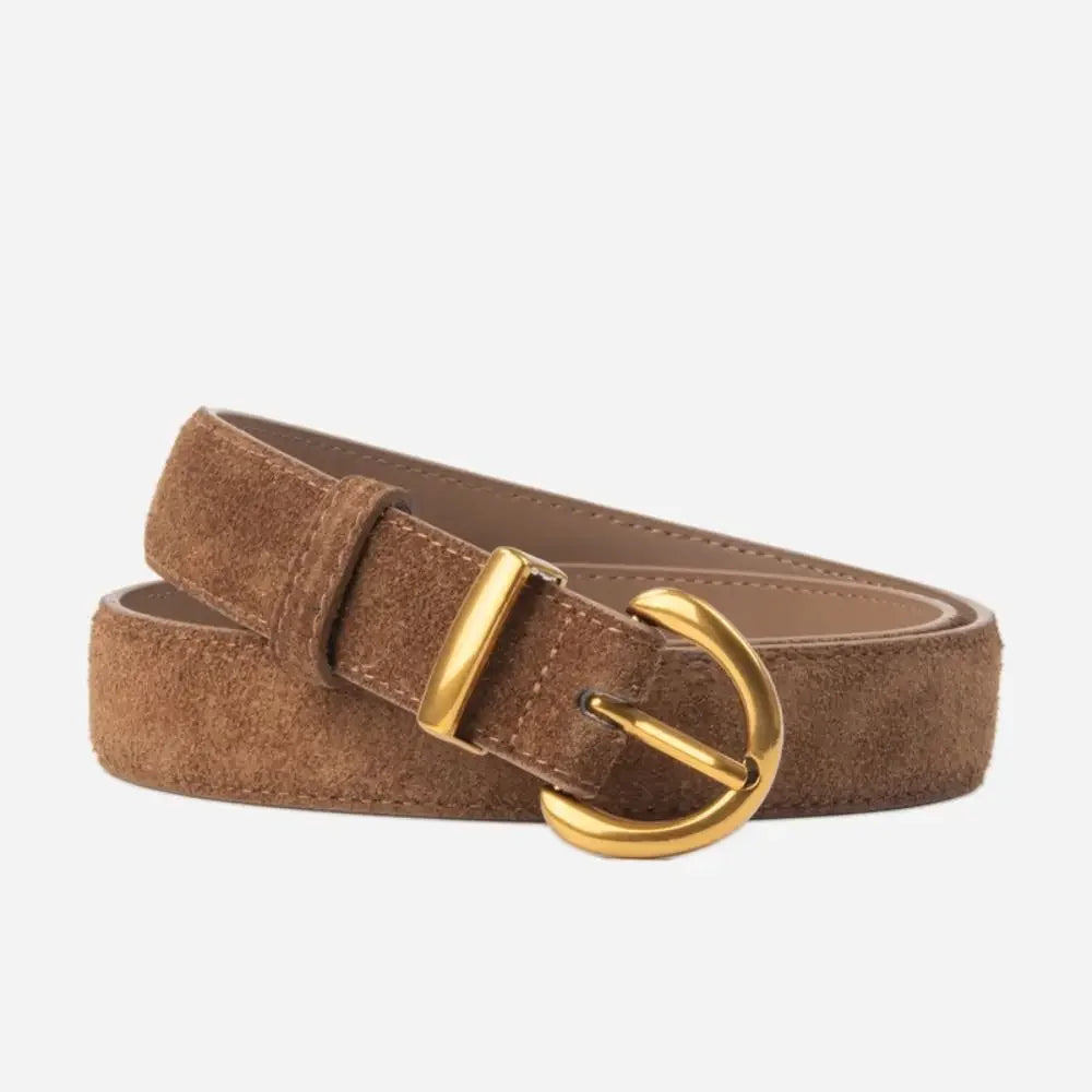 Women Luxury Design Suede Leather Belt Casual Versatile Business Waist Strap Trendy Trouser Dress Belts Gifts