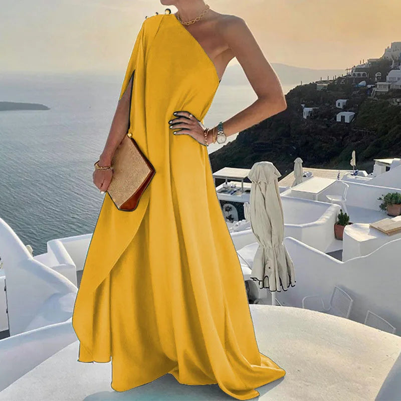 Off Shoulder loose Dress/Women Sexy Off Shoulder/Solid Loose Dresses Robe Femme Casual.