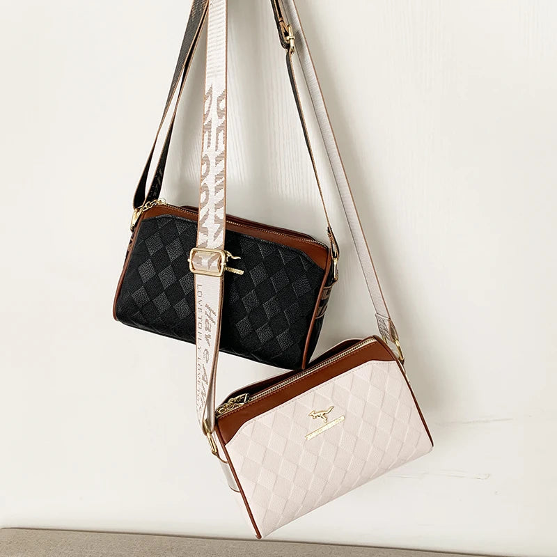 Luxury High Quality Women Messenger Bag Famous Designer Lady Shoulder Bags Fashionable Checkered Trendy Crossbody.