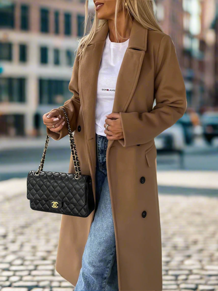 Altering Women's Winter Coat/Decent Open Style/Front Button Added/Nipped Waists Mature/Vibe Long Sleeve Lapel Daily Wear.