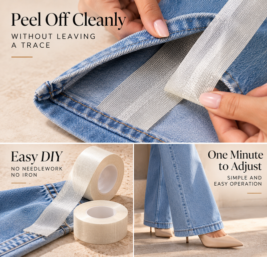 Invisible Self-Adhesive Hemming Tape | No-Sew Clothing & Fabric Hem Fix