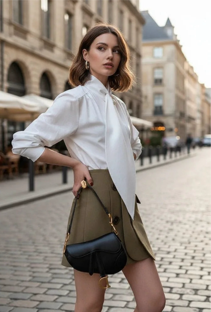 Simple Solid Elegant Casual Look/ Top High Neck/Long Sleeves Loose Fit Blouse/Fashion Daily Wear.