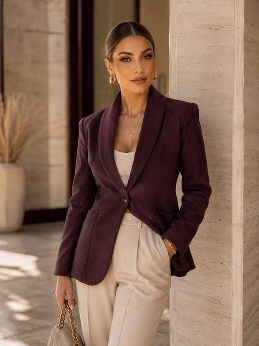 2026 Premium Women’s Slimming Shoulder Pad Suit Jacket – Neutral Style Short Coat ✨