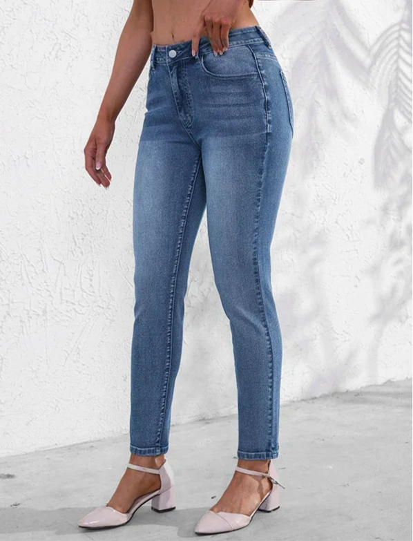 Narrow Thin Straight Leg Jeans/Hot Sale🔥/High Waist Denim Trousers/Daily Fashion/Casual Daily Flared Pants/Zipper Fly With Pocket’s.