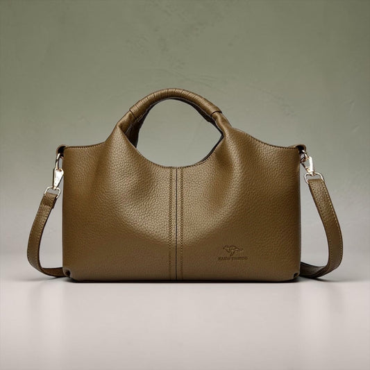 Timeless Soft Leather Shoulder Tote – Elegant Structured Crossbody Handbag for Women | Modern Blend Boutique