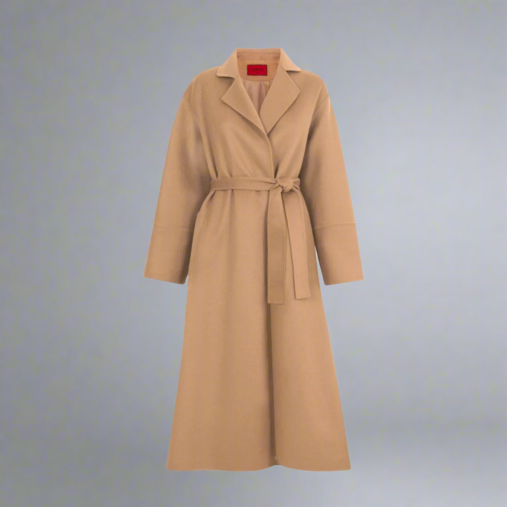 Loose Vintage Tatting Coat/ Woolen Belt Coats/Casual Tailer fitted Coat/Solid Lapel Woolen Coat.