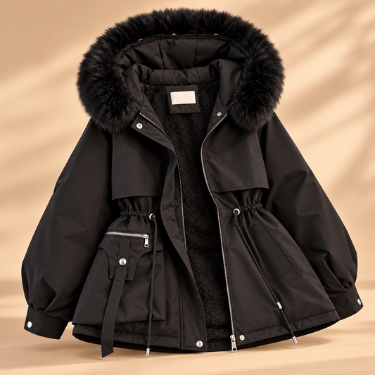 New Winter Women's Down Coat for Women, Slimming Fashionable Down Jacket with Fur Collar for Women Warm Winter Fur-lined Coat (Copy)