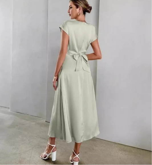 Elegant Corset Party Dress. Elegant Short Sleeve O Neck Bandage Satin Long Evening Guest Gala Cocktail Guest Dress