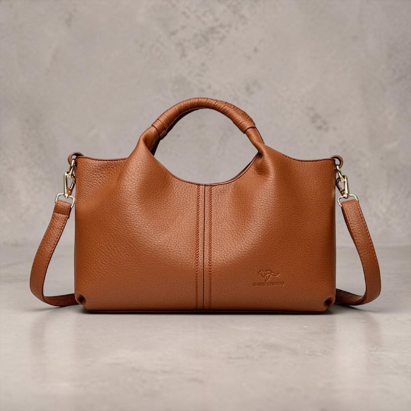 Timeless Soft Leather Shoulder Tote – Elegant Structured Crossbody Handbag for Women | Modern Blend Boutique