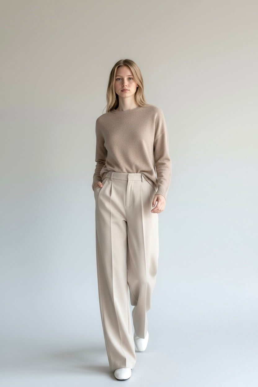 Refined Business Casual Trouser’s/Wide Leg Button Fly/Full Length Pocket Pant’s/Non Stretched.