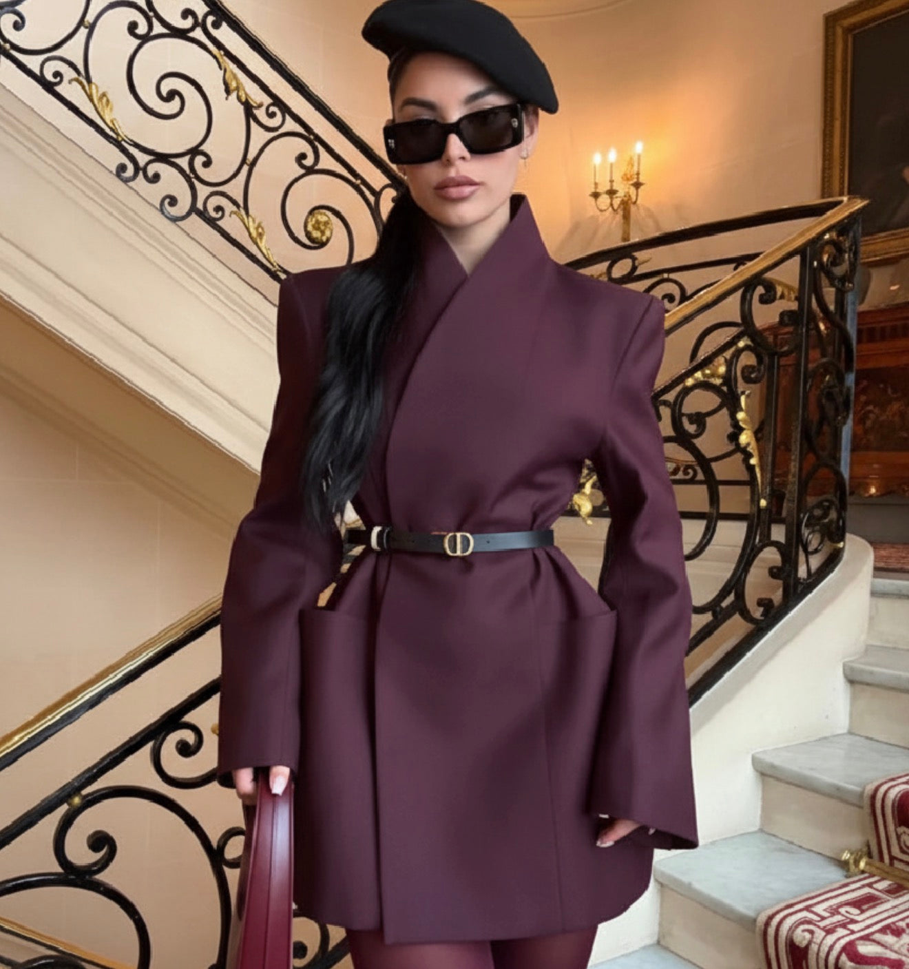 Signature Wrap Blazer Dress – Luxury Belted Power Look