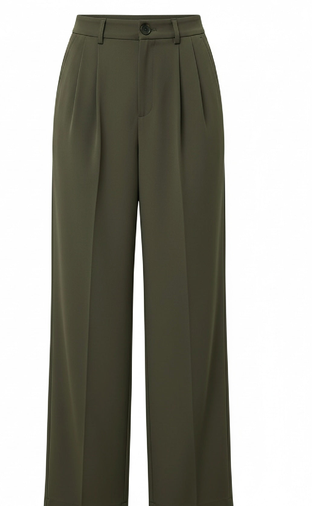 High-Waist Pleated Straight-Leg Trousers for Women | Elegant Tailored Casual Suit Pants | Soft Blush Pink Fashion Pants