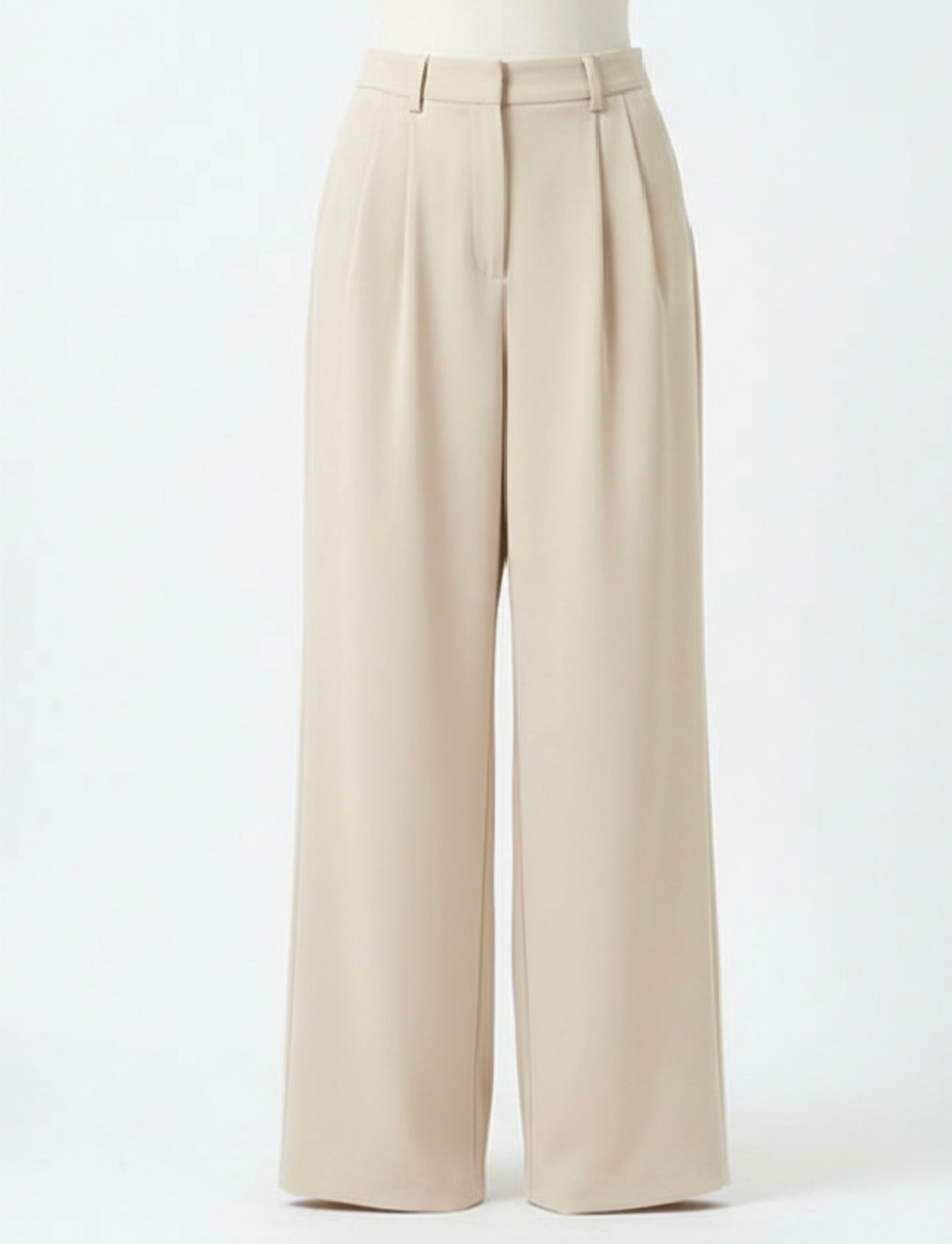 High-Waist Pleated Straight-Leg Trousers for Women | Elegant Tailored Casual Suit Pants | Soft Blush Pink Fashion Pants
