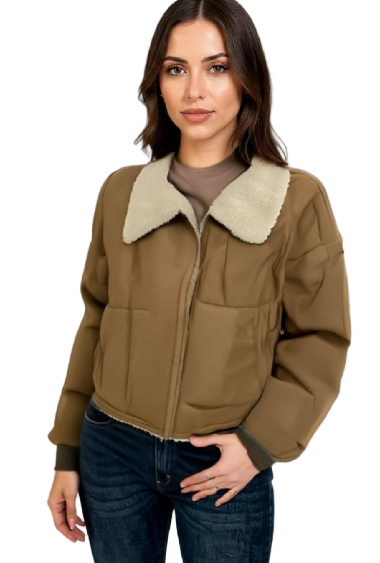 Lapel Fur Autumn Coat/Popular Hot Warmth Thick Lamb Velvet Versatile Coat.