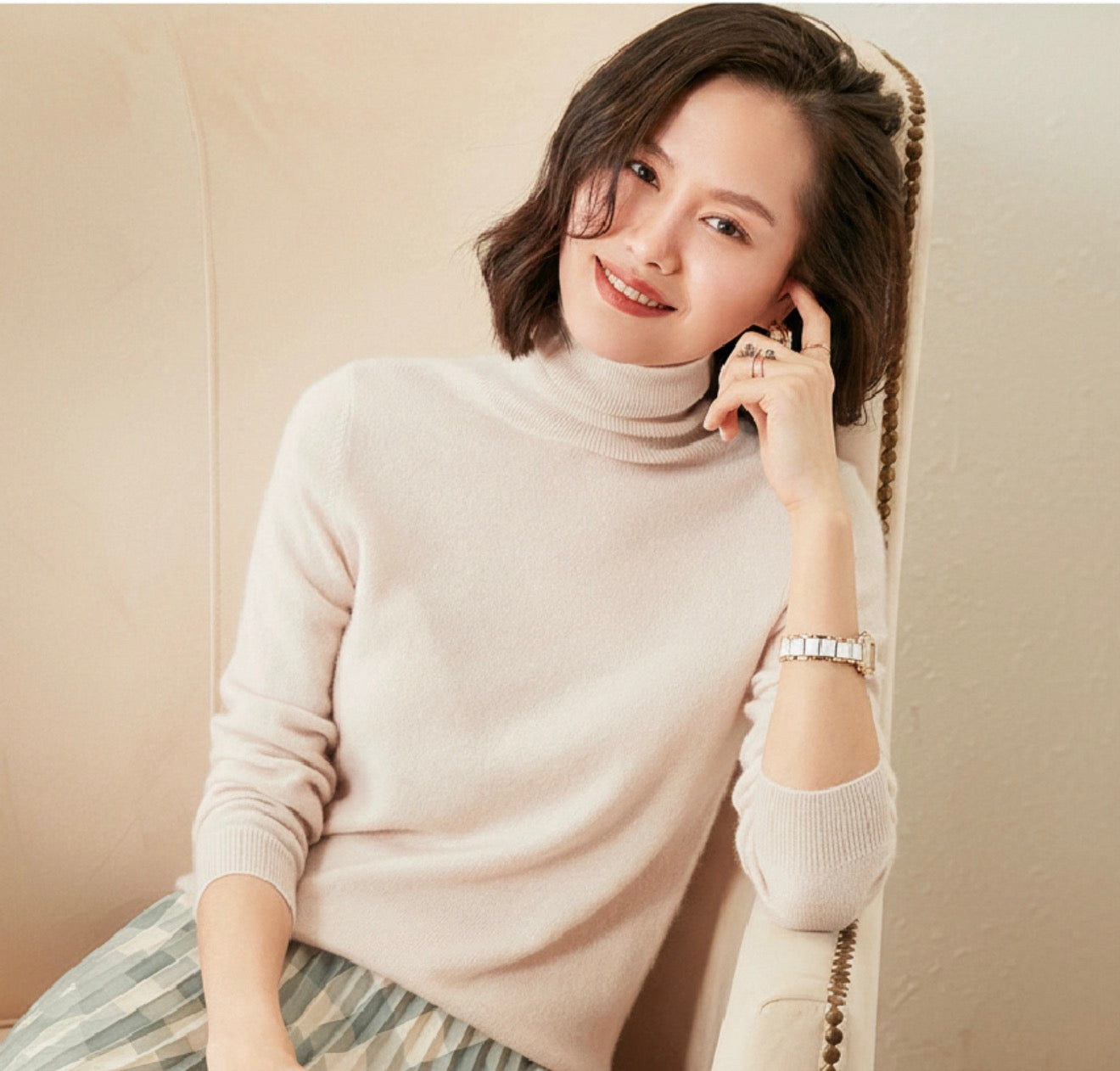 Luxury 100% Cashmere Turtleneck Sweater – Ultra Soft Classic Fit