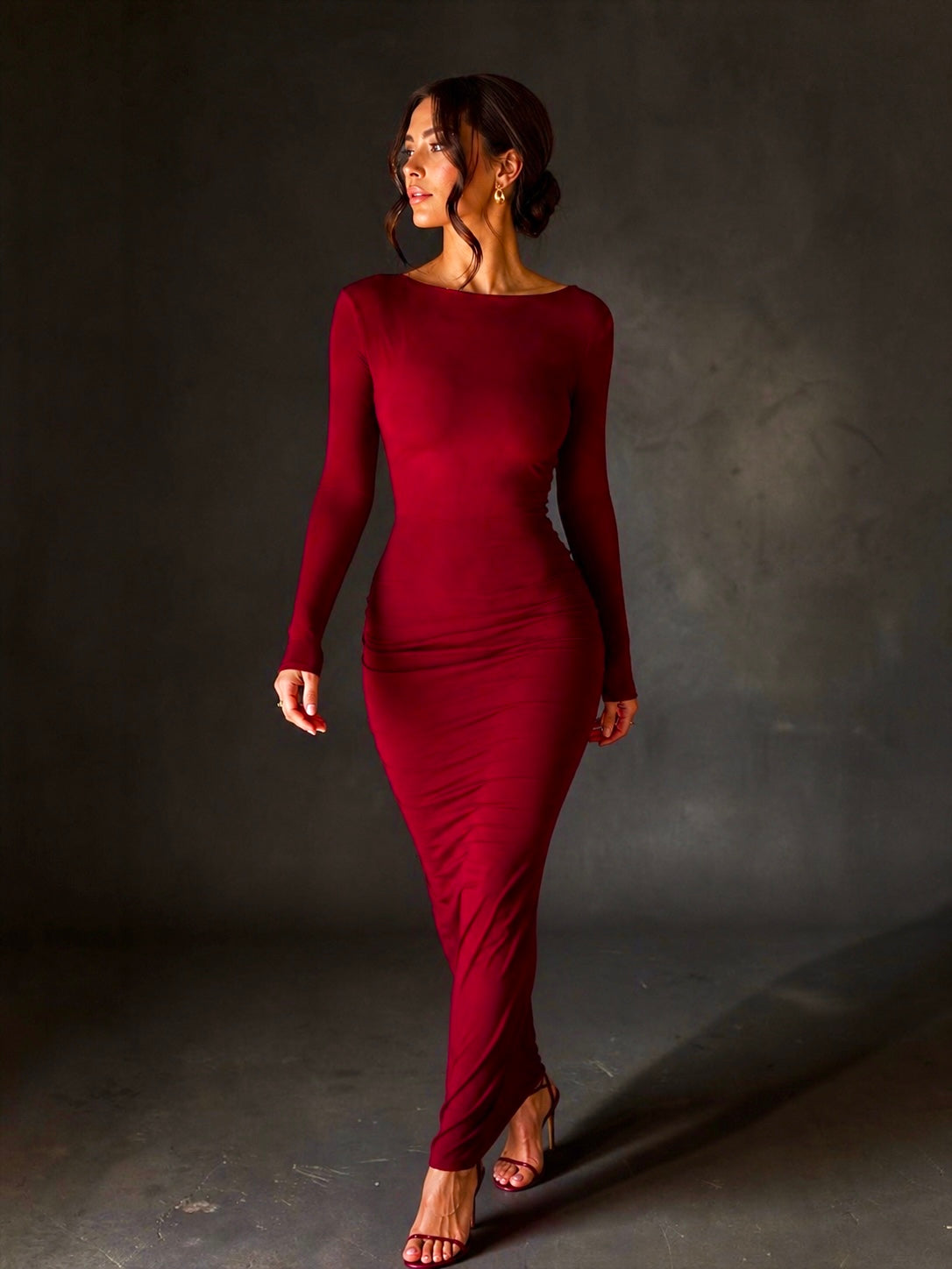 Reversible Deep V Backless Maxi Dress