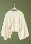 Modern Bat Sleeved Cape Sweater/Round Neck Knitted Pullover/Poncho Style Solid Loose Knitwear Trend.