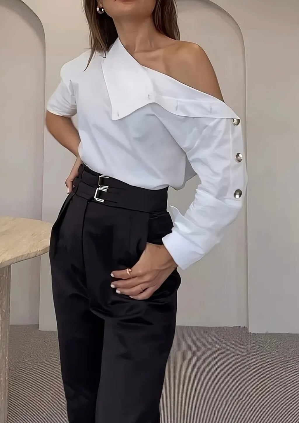 Casual Long-sleeve Button Women's Blouse Spring Chic White Tops Office Shirts Female