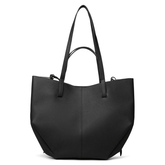 Luxury Genuine Leather Tote Bag – Minimalist Structured Shoulder Bag for Women | Elegant Everyday Handbag | Modern Blend Boutique