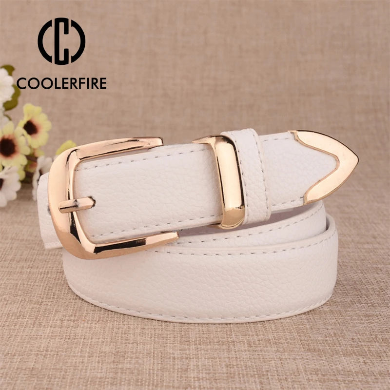Fashion Genuine Leather Belt’s/High Quality Gold Buckle