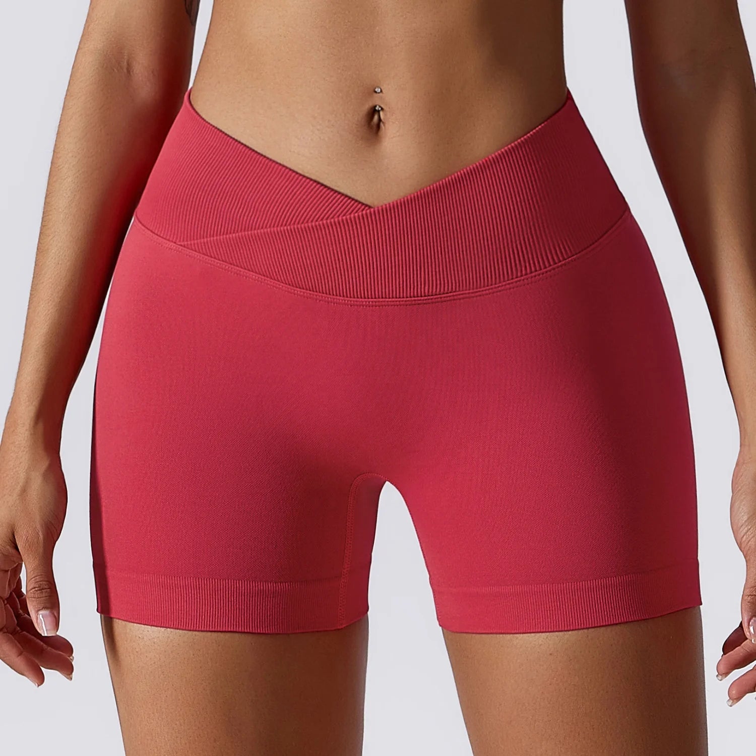 Ribbed Seamless V~Cut Scrunch Back Short’s/Quick Dry Lightweight Fitness/ Spandex/Nylon Running Clothes Soft Fit.
