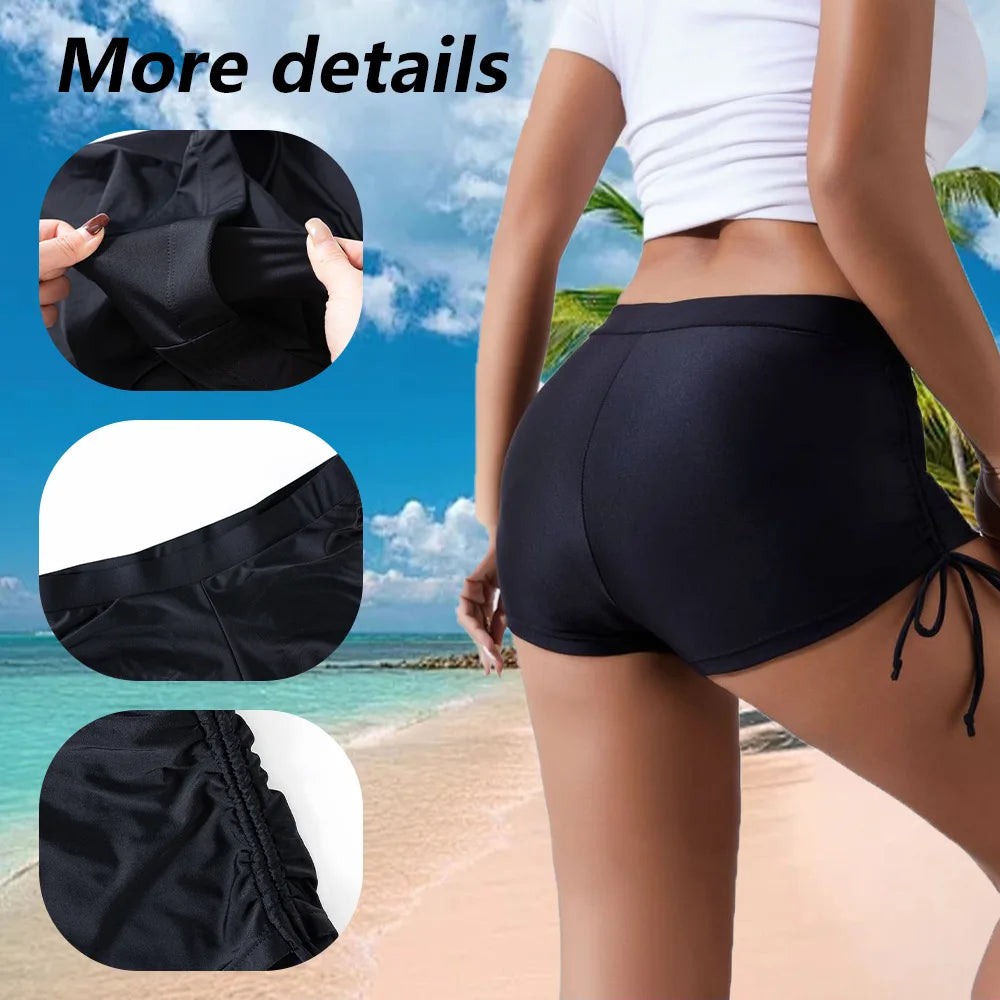 Ruffle Fashion Hip Tie Slim Fit Short’s/Stretchy Yoga Fitness Beach Wear/Swim Square Cut Period Underwear Women Comfort.