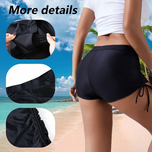 Ruffle Fashion Hip Tie Slim Fit Short’s/Stretchy Yoga Fitness Beach Wear/Swim Square Cut Period Underwear Women Comfort.
