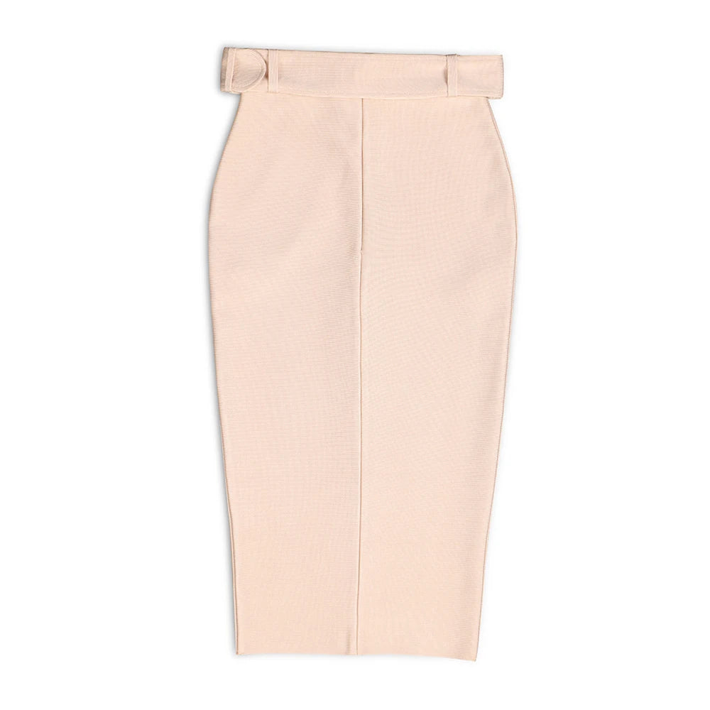 Lace up knotted Skirt/Solid Bodycon/High Waist Bandage Skirt Knee Length Midi Pencil Office Party Club Elegant Skirts Clothing