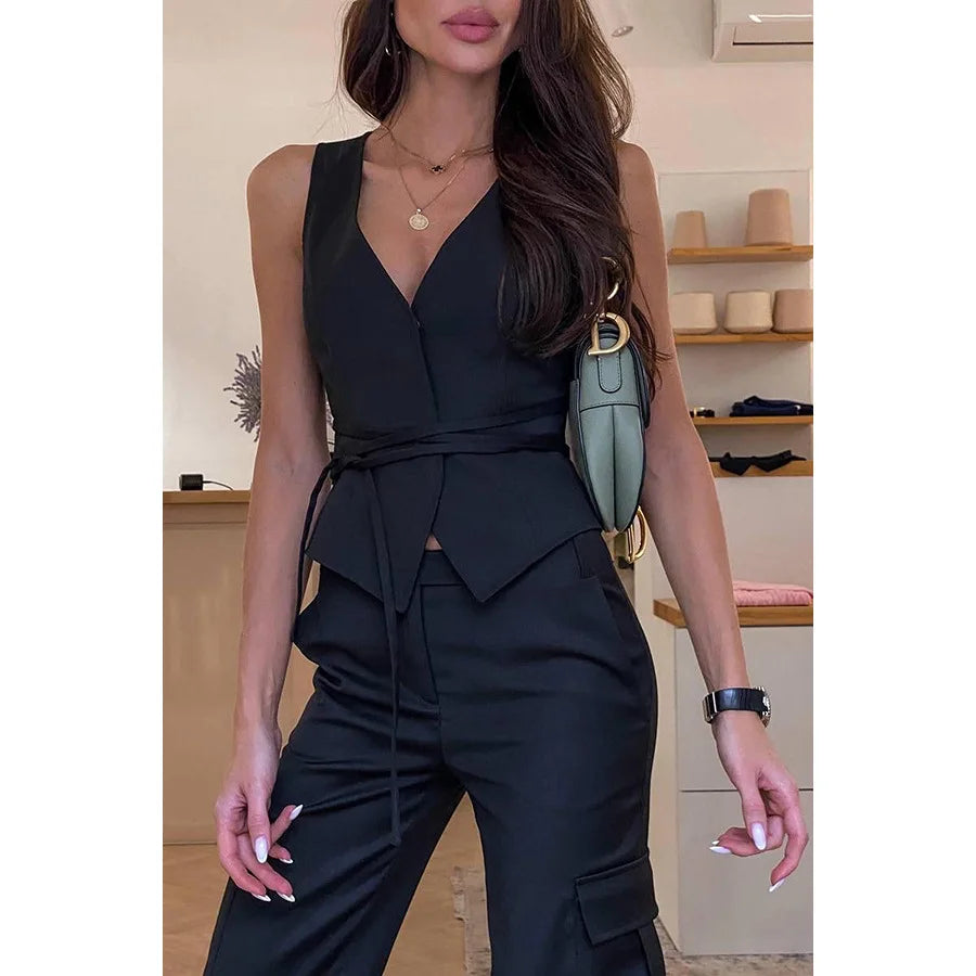 Fashioned V-neck Sleeveless Temperament Versatile/Women's Vest/