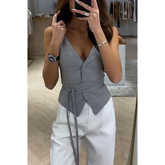 Fashioned V-neck Sleeveless Temperament Versatile/Women's Vest/