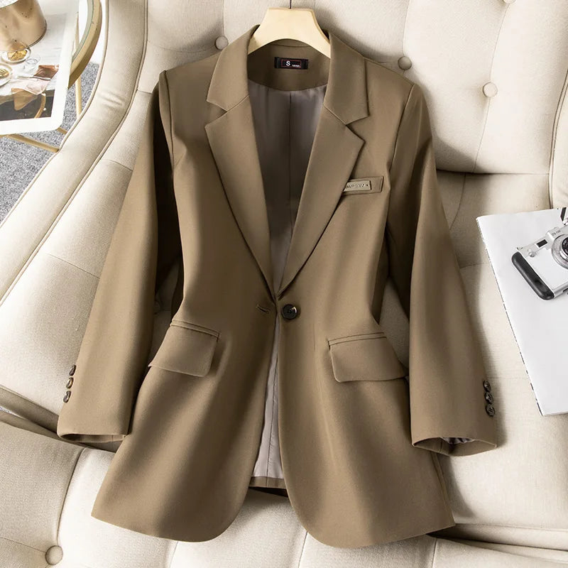 Modern V~Neck OEM Women's Suit/Sexy and Elegant/Slim Fitted Single Breasted Two-piece Set/Weaving Crocheted Style.