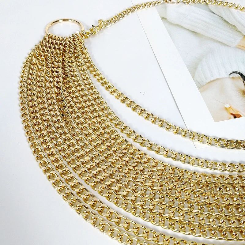 Stunning Punk Metal Belt’s/Gold Chain Belt/Metal Waist Tassel/High Quality Adjustable Goth Waistband.