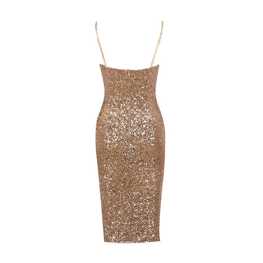 Modern Sequin Metallic Corset Dress/  Women’s Sexy Sequin Tube Top Dress – Sleeveless Slim-Fit Sheath Party Dress