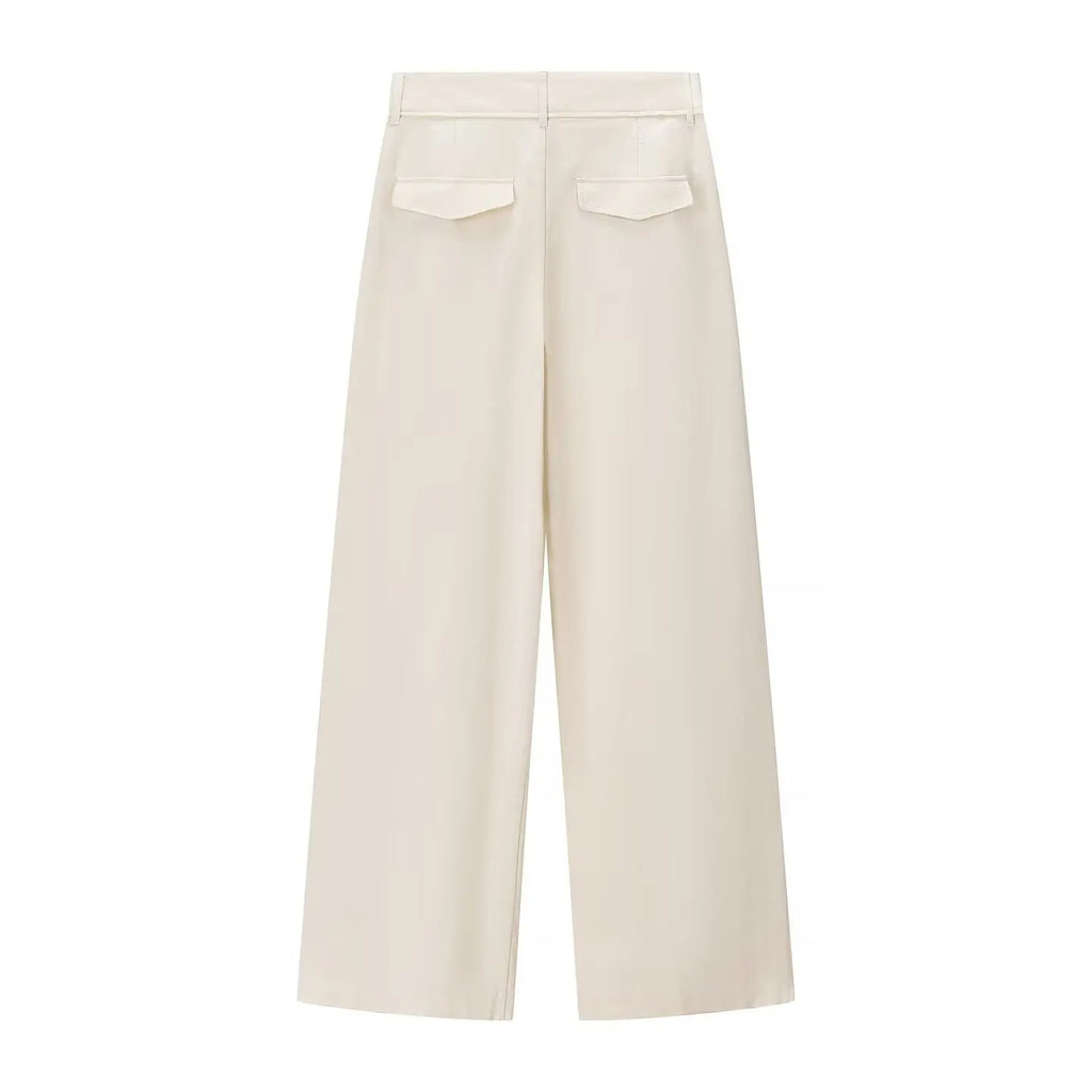 New Fashioned Chic Pant’s/Modern Style PB&ZA Designed/Wide Leg Draped Pants/Vintage High Waist Female Trouser’s.