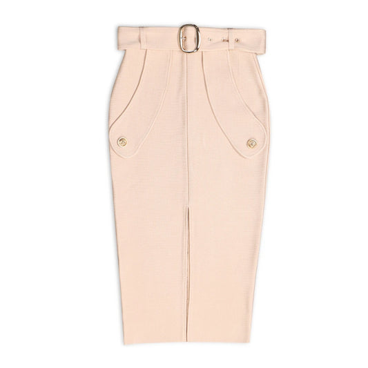 Lace up knotted Skirt/Solid Bodycon/High Waist Bandage Skirt Knee Length Midi Pencil Office Party Club Elegant Skirts Clothing