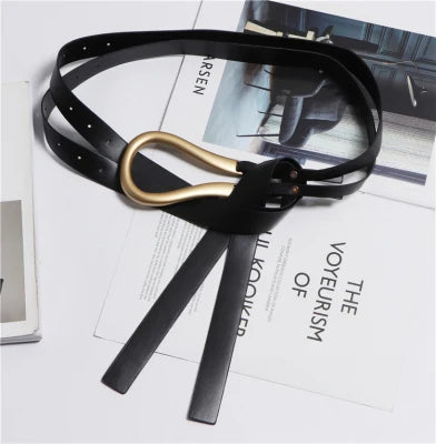 Genuine Leather Double Belts/Luxury Metal U Buckle Belt’s/Vintage Retro.