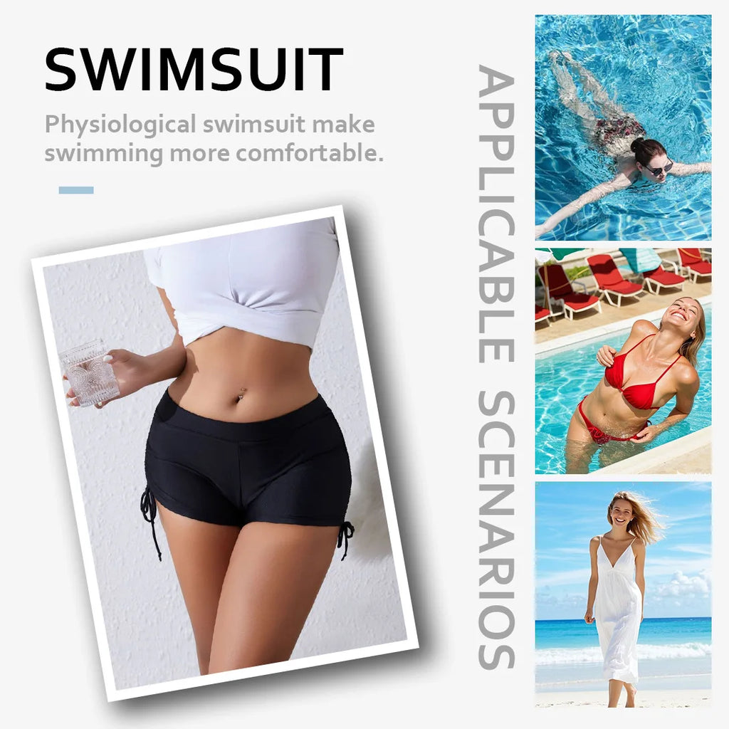 Ruffle Fashion Hip Tie Slim Fit Short’s/Stretchy Yoga Fitness Beach Wear/Swim Square Cut Period Underwear Women Comfort.