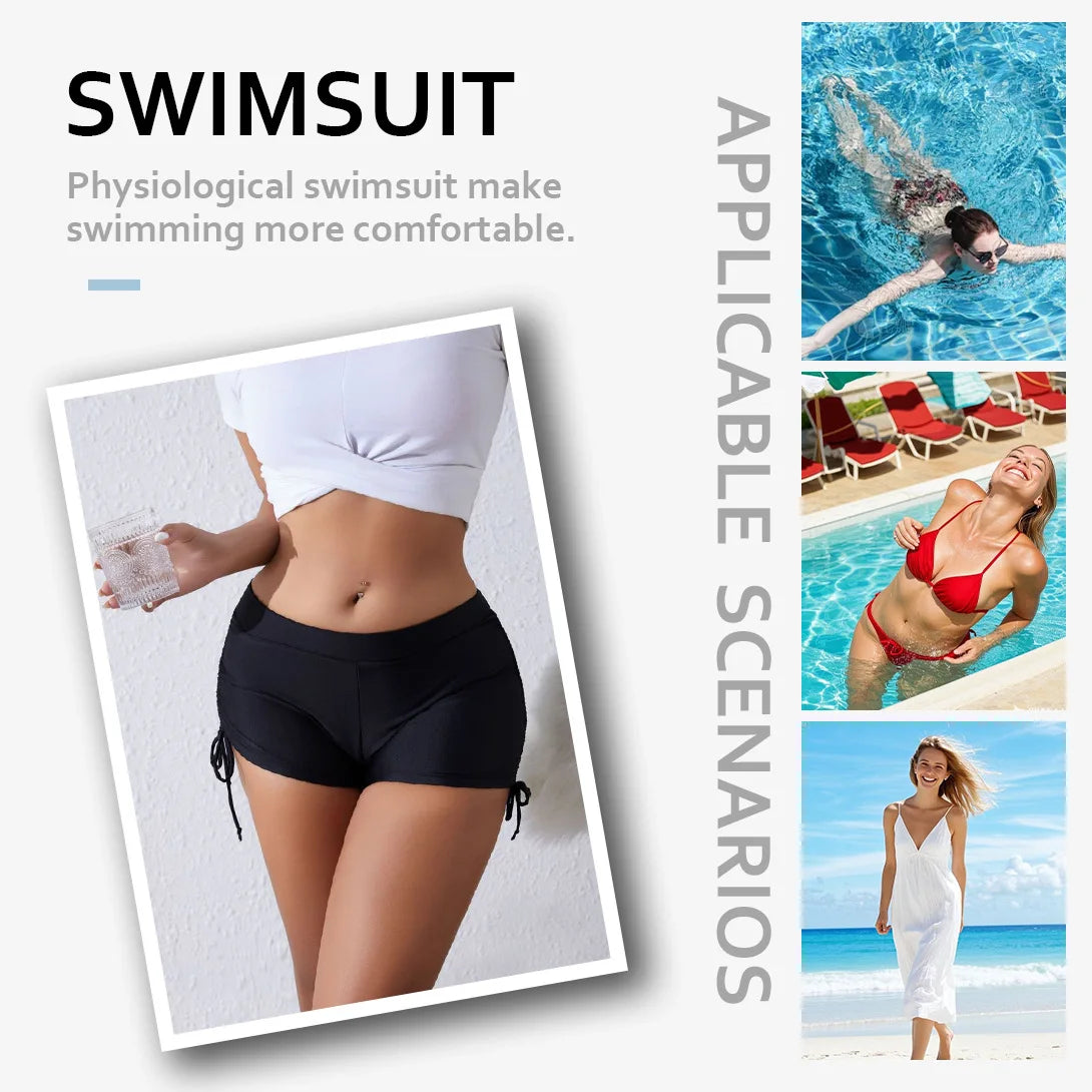 Ruffle Fashion Hip Tie Slim Fit Short’s/Stretchy Yoga Fitness Beach Wear/Swim Square Cut Period Underwear Women Comfort.