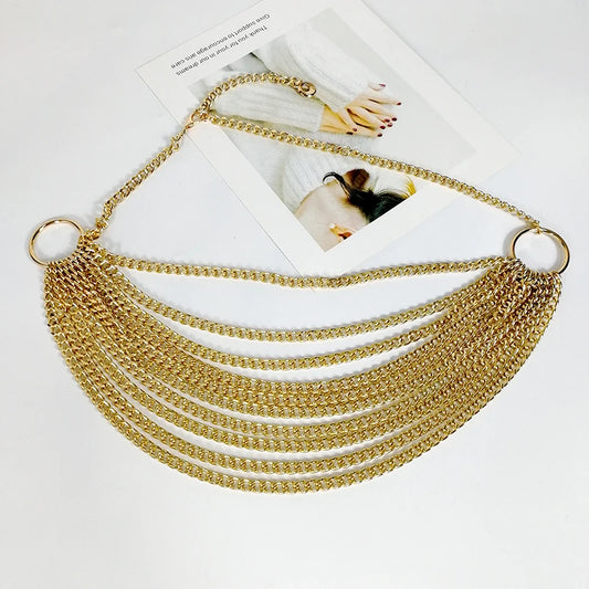 Stunning Punk Metal Belt’s/Gold Chain Belt/Metal Waist Tassel/High Quality Adjustable Goth Waistband.