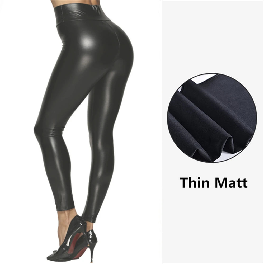 Sexy High waist PU Leather Pants/Black Long Skinny Pencil Pants/Strearwear Trousers Women Clothing Leggings.