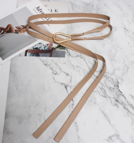 Genuine Leather Double Belts/Luxury Metal U Buckle Belt’s/Vintage Retro.