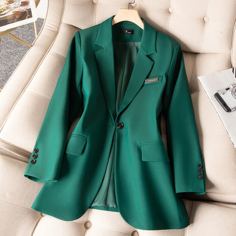 Modern V~Neck OEM Women's Suit/Sexy and Elegant/Slim Fitted Single Breasted Two-piece Set/Weaving Crocheted Style.