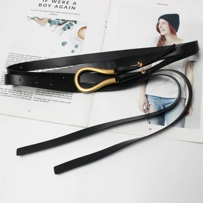 Genuine Leather Double Belts/Luxury Metal U Buckle Belt’s/Vintage Retro.