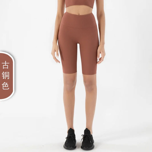 Customized Modest Ribbed Set/Quick Dry Sports Bra Set/Women Solid Pattern Yoga Fitness Vest/Shockproof Thread Short Sleeve