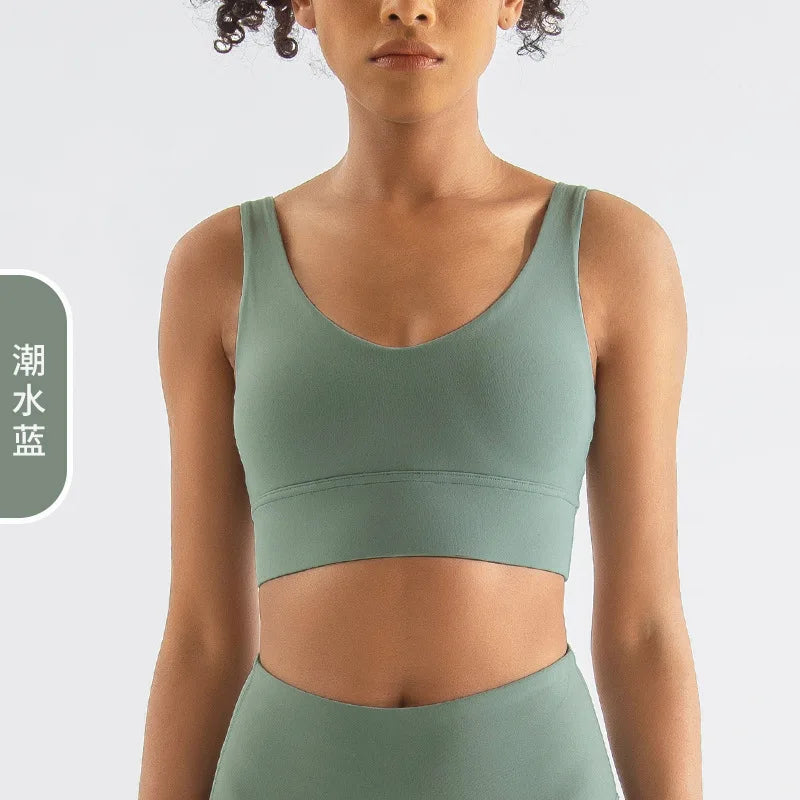 Customized Modest Ribbed Set/Quick Dry Sports Bra Set/Women Solid Pattern Yoga Fitness Vest/Shockproof Thread Short Sleeve
