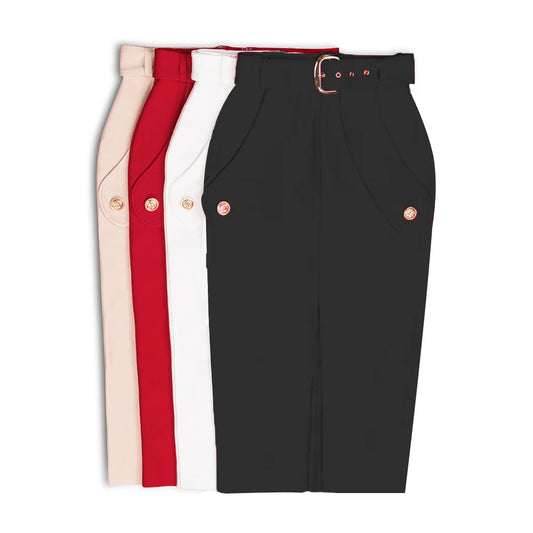 Lace up knotted Skirt/Solid Bodycon/High Waist Bandage Skirt Knee Length Midi Pencil Office Party Club Elegant Skirts Clothing